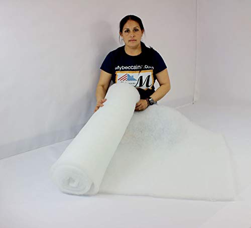 Mybecca 48 Inch Wide (5 Yards) Quilt Batting Multipurpose Dacron Fiber Polyester Wadding Fabric Loft Upholstery Grade Padding 48"x15' (48" x 180") (3' x 15')