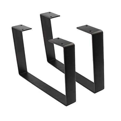 Osring 12 Inch Coffee Table Legs U-Shaped, 2pcs Metal Furniture Leg, Black - size: 12 Inch