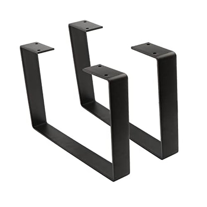 Osring 12 Inch Coffee Table Legs U-Shaped, 2pcs Metal Furniture Leg, Black - size: 12 Inch