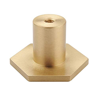 IVAILEX 10 Pack 1.3" Gold Knobs for Cabinets and Drawers, Gold Cabinet Knobs, Pure Solid Brass Knobs, Hexagon Drawer Pulls, Brushed Brass Knobs for Kitchen (34mm/1.3 inch) - color: Gold