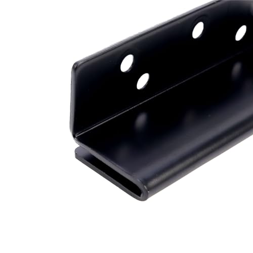 Dnyta 2pcs Double Hook Slot Bracket Bed Frame Connectors Hardware, Black