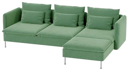 Heavy Velvet SODERHAMN Sofa Cover Compatible with IKEA Section Slipcover - color: Velvet Light Green, size: Sofa Section