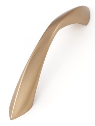5 Pack Champagne Bronze Cabinet Pulls 3 Inch Arch Twisted Brass Handles Drawer Kitchen Cupboard Bathroom Dresser Cabinet Hardware Zinc Alloy - color: Champagne Bronze, size: 3 Inch Hole Centers