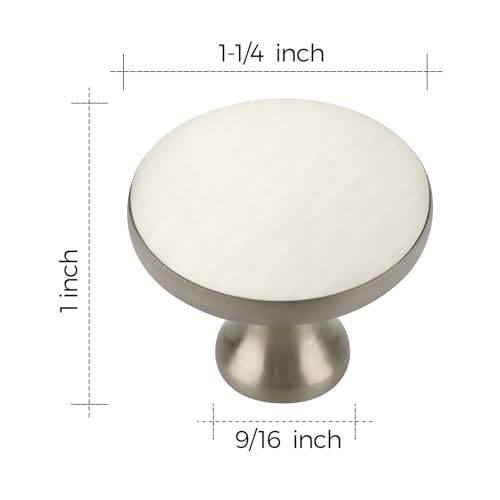 Ravinte Brushed Nickel Round Kitchen Cabinet Knobs Pulls 1-1/4 Inch 30 Pack - color: Brushed Nickel