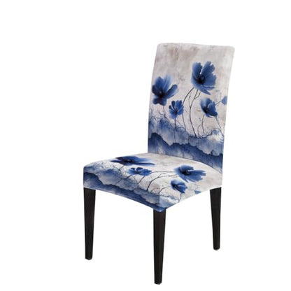 Mrcrypos Chair Covers Set of 4 Dining Table Chair Covers Ink-Wash Flower Detachable Washable Stretch Kitchen Seat Covers Protective for Home,Restaurant,Banquet - color: Flower, size: 4