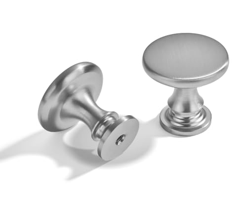 1-1/4 Inch(32mm) Diameter 10 Pack Brushed Nickel Cabinet Knobs Solid Heavy Duty Cabinet Hardware for Drawers Dressers Bathrooms - color: Brushed Satin Nickel, size: 1-1/4 Inch(32mm)Diameter