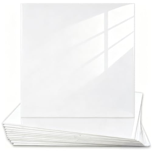 Peel and Stick White Wall Tiles for Backsplash 11.8" x 11.8", 12-Pack - color: Pure White, size: 11.8" x 11.8" x 2.2mm