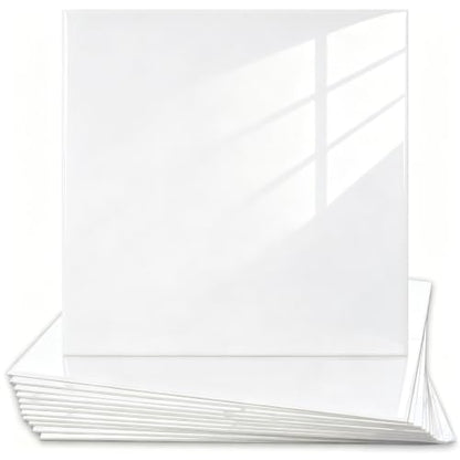Peel and Stick White Wall Tiles for Backsplash 11.8" x 11.8", 12-Pack - color: Pure White, size: 11.8" x 11.8" x 2.2mm