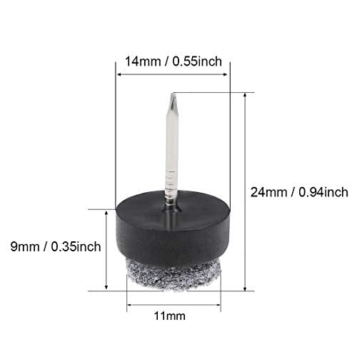 uxcell Nail On Furniture Felt Pads Glide Chair Table Leg Protector 14mm Dia Black 46pcs