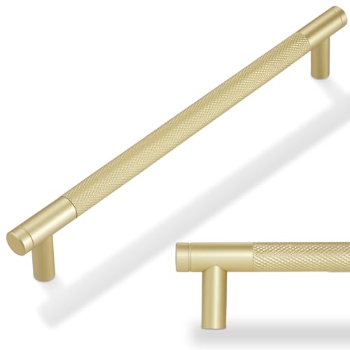 10 Pack 7.5 Inch Brushed Brass Kitchen Cabinet Handles - color: Brushed Brass, size: 7-1/2'' Hole Center(192mm)