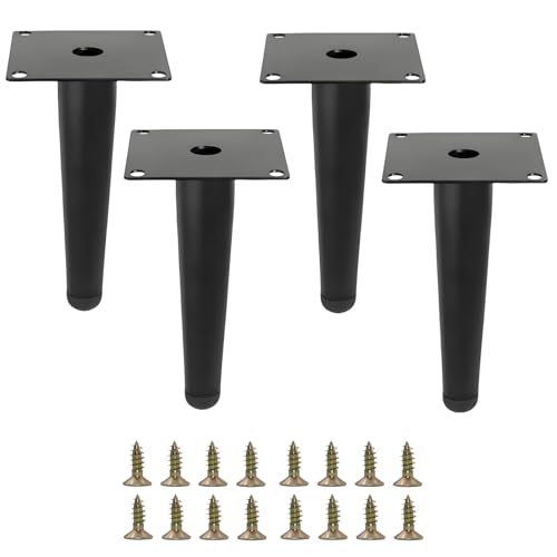 6 Inch Black Furniture Couch Cabinet Dresser Legs Set of 4 - color: Black, size: 6"-Set of 4