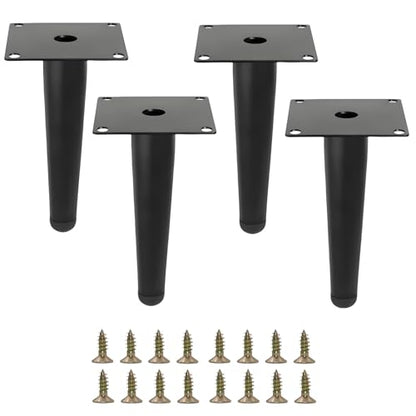 6 Inch Black Furniture Couch Cabinet Dresser Legs Set of 4 - color: Black, size: 6"-Set of 4