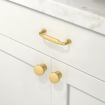 10 Pack Brushed Gold Cabinet Pulls 3 Inch(76mm) Kitchen Cabinet Handles Cabinet Hardware for Drawer Pulls - color: Brushed Gold, size: 3" Hole Center