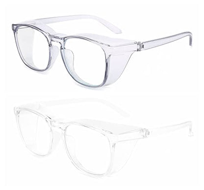 Alsenor Safety Glasses Anti Fog Goggles Protective Eyewear Blue Light Blocking Anti Dust UV Protection Glasses For Men Women (2 Pack (Blue + Clear)) - color: 2 Pack (Blue + Clear)