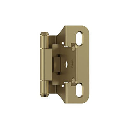 Amerock 1 Pair 1/4" Overlay Golden Champagne Partial Wrap Cabinet Hinge - color: Golden Champagne, size: 1/4 Inch (6 mm) Overlay