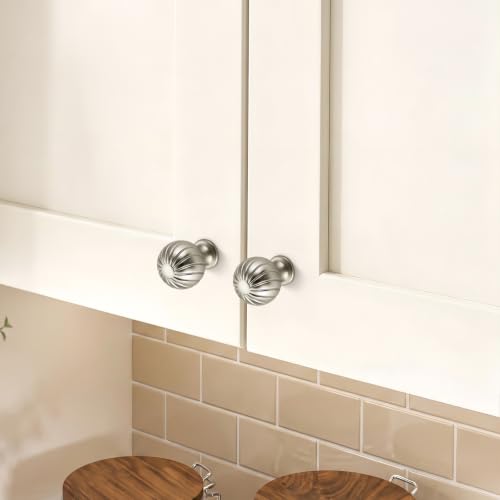 12 Pack Brushed Nickel Cabinet Knobs, 1 Inch Round Dresser Drawer Knobs - color: Brushed Nickel