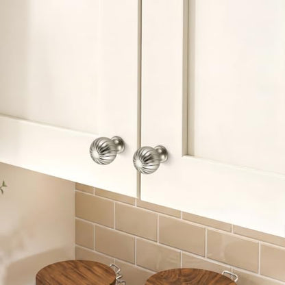 12 Pack Brushed Nickel Cabinet Knobs, 1 Inch Round Dresser Drawer Knobs - color: Brushed Nickel
