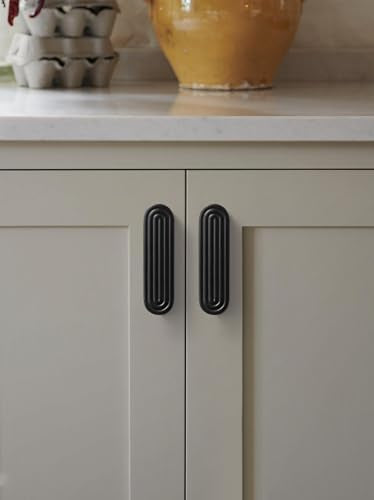 5 Pack Black Cabinet Pulls 3" Hole Center Drawer Pulls Circle Bathroom Dresser Handles Hardware Zinc Alloy - color: Black, size: 3 Inch Hole Centers