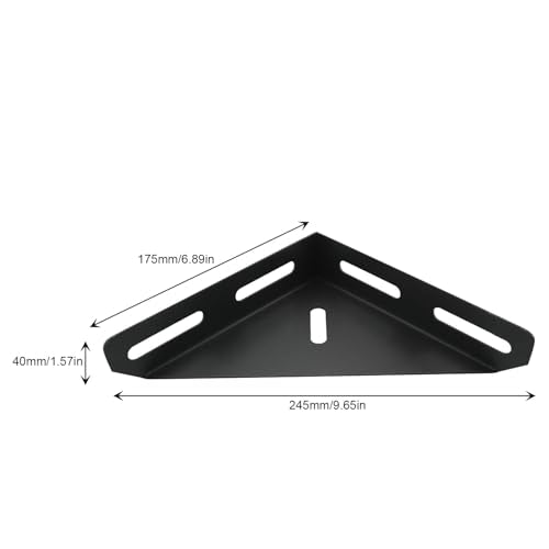 2PCS Stainless Steel Large Triangular Brackets Right Angle Supports Furniture Connectors Cabinet Storage Box Fixing Hardware Heavy Duty High Strength Bed Frame Corner Supports Black