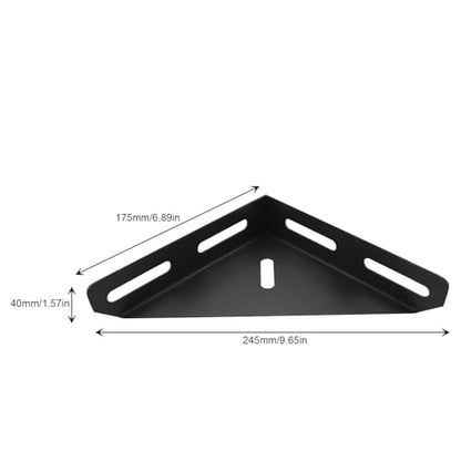 2PCS Stainless Steel Large Triangular Brackets Right Angle Supports Furniture Connectors Cabinet Storage Box Fixing Hardware Heavy Duty High Strength Bed Frame Corner Supports Black