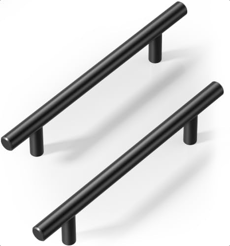 Veise Cabinet Handles 10 Pack, 7-3/8" Length, 5" Hole Center, Matte Black - color: Matte Black, size: 5 Inch Hole Center