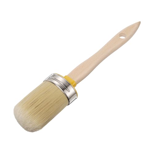 uxcell Wax Paint Brushes 2.3x1.6 Chalk Stencil Brush Oval PET Fiber Wood - size: 2.3 x 1.6 Inch