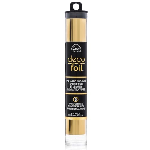 iCraft Deco Foil, 5 Transfer Sheets, 6" x 12", Gold - color: Gold, size: 6in X 12in