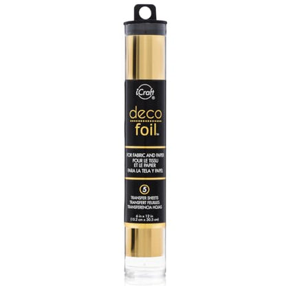 iCraft Deco Foil, 5 Transfer Sheets, 6" x 12", Gold - color: Gold, size: 6in X 12in