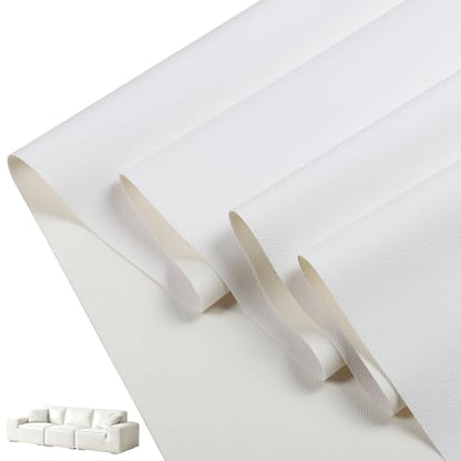 CDY Marine Vinyl Upholstery Fabric: 54"x72" Soft Grain Faux Leather Durable - color: White, size: 2Yard（54"x72"）