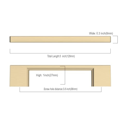 9BUILD 10 Pack Brushed Brass Cabinet Pulls 3.75 Inch Kitchen Cabinet Handles, Cabinet Hardware for Cupboard Drawer Pulls - color: Brushed Brass, size: 3.75"/96MM Hole Center, style: 10 Pack