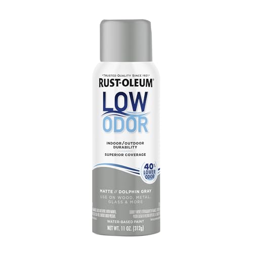 Rust-Oleum Low Odor Premium Spray Paint, Matte Dolphin Gray - color: Dolphin Gray, size: 11 Ounce (Pack of 1)