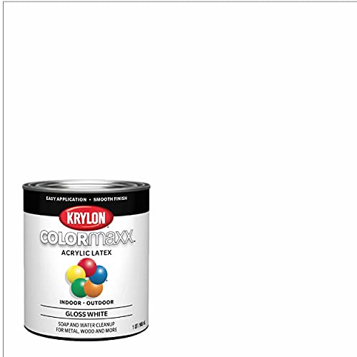 Krylon COLORmaxx Brush-On, Gloss, White, 1 Gallon - color: White, size: 128 Fl Oz (Pack of 1), style: Gloss
