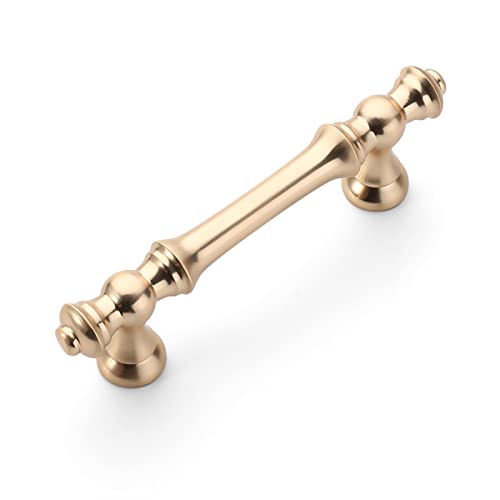 Amerdeco 10 Pack Brushed Brass Cabinet Pulls 3" - color: Brushed Brass, size: 3" hole center