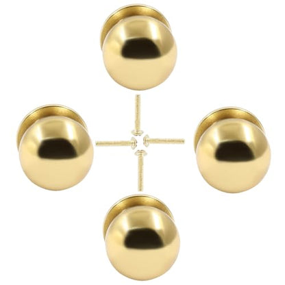 Jiozermi 4 Pack Mini Round Solid Brass Knobs, 5/8 Inch, Polished Gold - color: Polished Gold, size: 5/8 Inch(16mm)