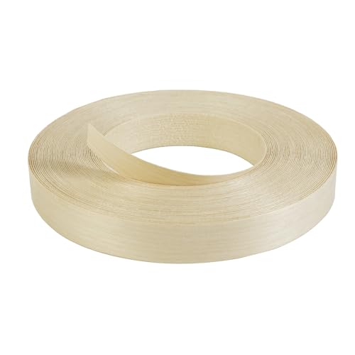 Birch Edge Banding 3/4" x 50FT Roll – 8 FT+ Continuous Lengths for Fewer Seams & Easier Handling, Flexible Real Wood Veneer, Pre-Glued Iron-On Veneer Tape for Cabinets, Furniture & DIY - color: Birch, size: 3/4 in x 50 ft