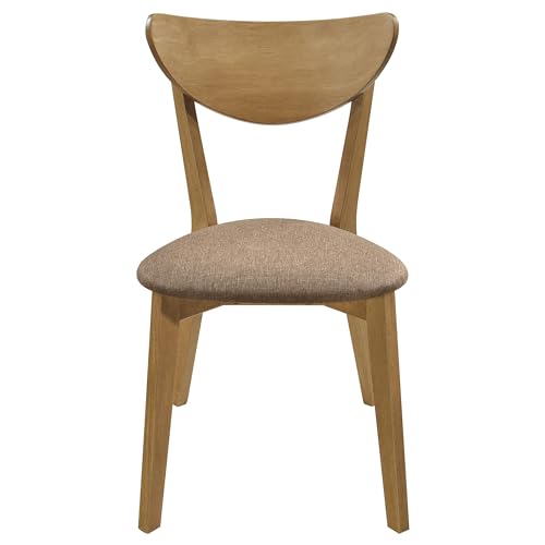 Coaster Home Furnishings - Elowen - Wood - 5-piece Dining Set with Round Dining Table and Light Brown Upholstered Chairs - Dining Room & Kitchen - Walnut & Light Brown - 108440-S5