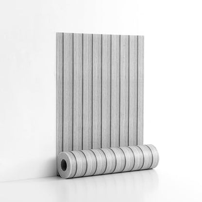 Gray Peel and Stick Slat Wall Panels,Wood Grain Paneling 118"x15.75" - color: Gray