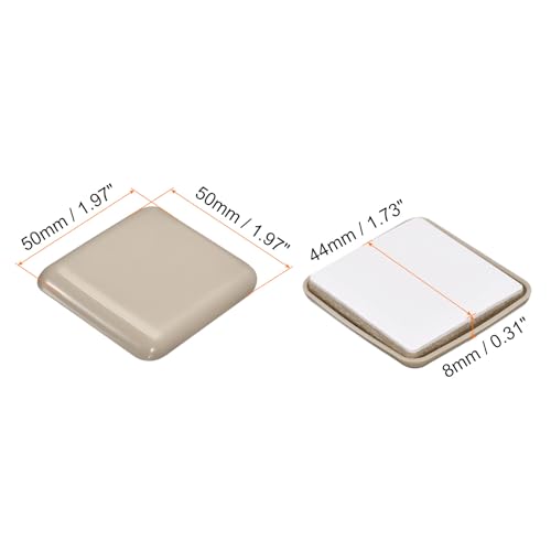 uxcell Furniture Sliders, 16Pcs 2" - Plastic Self-Adhesive Square Sliding Pads, Chair Glides for Carpeted Tile Vinyl Hardwood Floors (Grey) - size: 2"