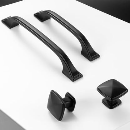 Matte Black Cabinet Knobs Square Cabinet Pulls 10 Pack 1990 - color: Matte Black, size: 1-1/4 Inches, style: 10 Pack Square Knob