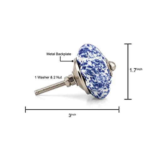 Craft Trade Ceramic Cabinet Knobs & Drawer Knobs – Kitchen Cabinet Hardware, Cupboard Handles, Dresser & Furniture Knobs – Decorative Handmade Pulls (Blue, Set of 12) - color: Blue, style: 12