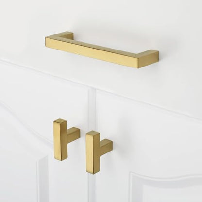 Goldenwarm 35 Pack Gold Cabinet Knobs，Brushed Brass Drawer Knobs - color: Gold, size: Single Hole