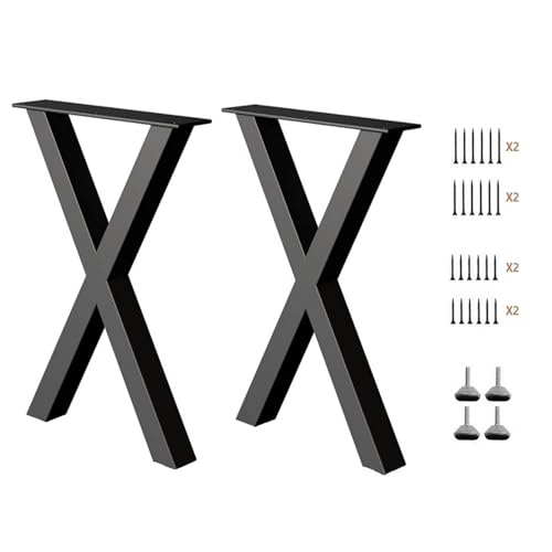 Yidi Metal Table Legs 28 Inch, Heavy Duty DIY Furniture Legs for Dining Desk Coffee Table, Set of 2 Black 28" H×18.5" W - color: 8black