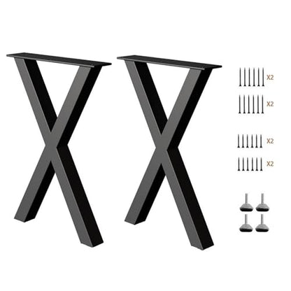 Yidi Metal Table Legs 28 Inch, Heavy Duty DIY Furniture Legs for Dining Desk Coffee Table, Set of 2 Black 28" H×18.5" W - color: 8black