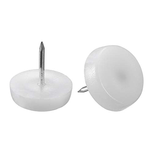 uxcell Furniture Feet Nail Plastic Glide Nails Chair Table Leg Protector Pads 20mm Dia White 60pcs - size: 20mm