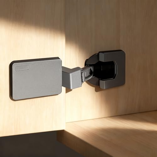 1 Pack 2pcs 35mmBore Frameless Inset Soft Close Ultra Thin Titanium Black Cabinet Door Hinge, 0°-45° Self Closing, 3D Adjustment, Stop at Any Angle from 45° to 105° - color: Inset