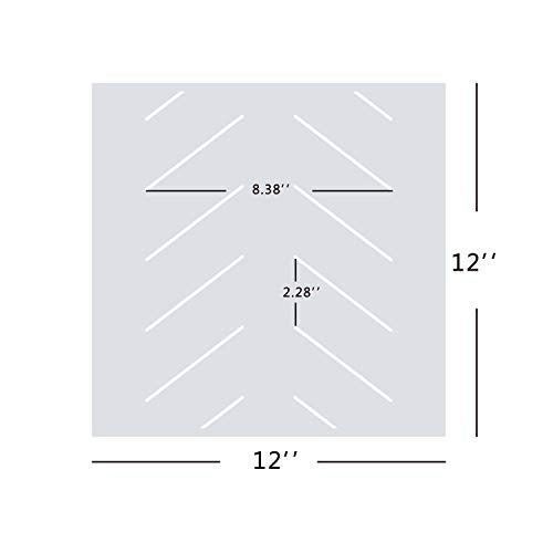 GSS Designs Herringbone Geometric Wall Stencil - Reusable Repeating Pattern Stencils for Painting on Woods Wall Canvas Furniture (12x12Inch) - Stencils for Wall Decor (SL-103)