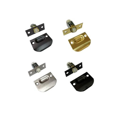 QCAA Solid Brass Roller Catch, Matte Black, Made in Taiwan, 2 Pack - color: Matte Black, size: 2 Pack