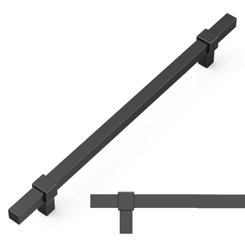 Amerdeco 10 Pack 7.5 Inch 192mm Matte Black Cabinet Pulls Zinc Alloy Heavy Duty Modern Kitchen Cabinet Handles Drawer Pulls Hardware for Cabinets Cupboard Dresser Wardrobe ZH0087 - color: Matte Black, size: 7.5"/192mm Hole Center