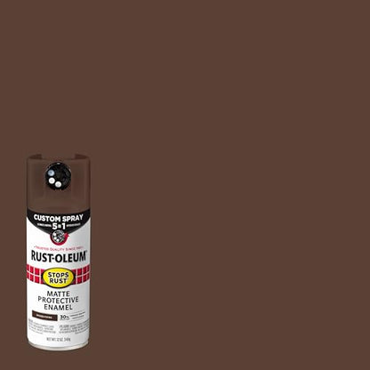 Rust-Oleum Stops Rust Custom 5-in-1 Spray Paint, Matte Spiced Cocoa - color: Matte Cocoa Brown, size: 12 Ounce (Pack of 6)