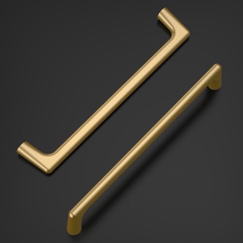 Amerdeco 10 Pack Champagne Bronze Cabinet Pulls 6.3 Inch(160MM) Hole Centers Kitchen Cabinet Handles Hardware Kitchen Handles for Cabinets Cupboard Handles Drawer Pulls ZH0041 - color: Champagne Bronze, size: 6.3" hole center